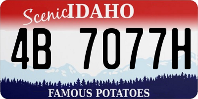ID license plate 4B7077H