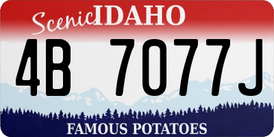 ID license plate 4B7077J