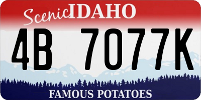 ID license plate 4B7077K
