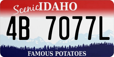 ID license plate 4B7077L