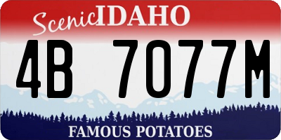 ID license plate 4B7077M