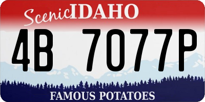 ID license plate 4B7077P