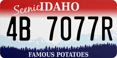 ID license plate 4B7077R