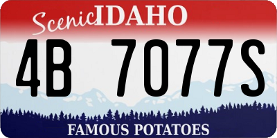 ID license plate 4B7077S