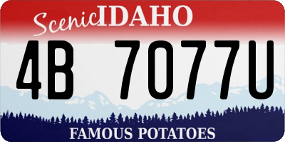 ID license plate 4B7077U