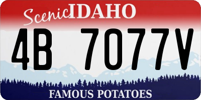 ID license plate 4B7077V