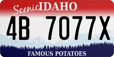 ID license plate 4B7077X