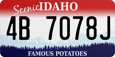ID license plate 4B7078J