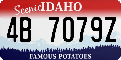 ID license plate 4B7079Z