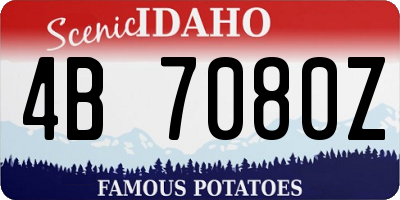 ID license plate 4B7080Z