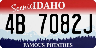 ID license plate 4B7082J