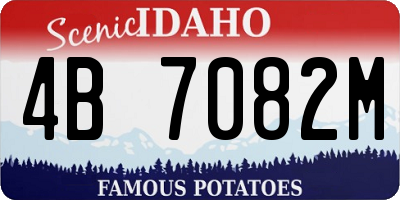 ID license plate 4B7082M