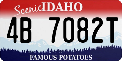 ID license plate 4B7082T