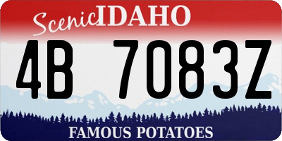 ID license plate 4B7083Z
