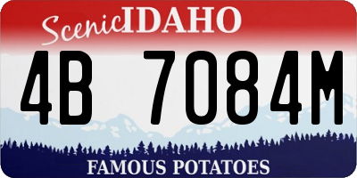 ID license plate 4B7084M