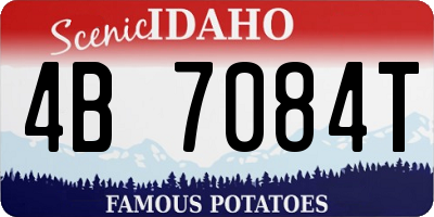 ID license plate 4B7084T