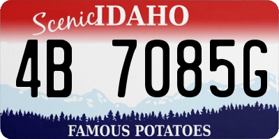 ID license plate 4B7085G