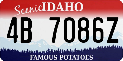ID license plate 4B7086Z