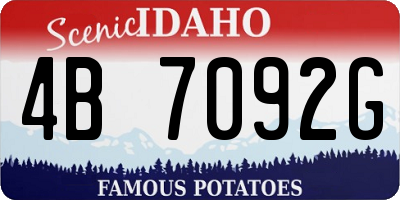 ID license plate 4B7092G