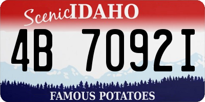 ID license plate 4B7092I
