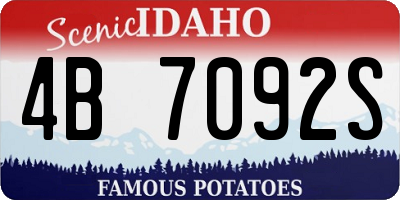 ID license plate 4B7092S