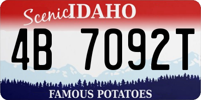 ID license plate 4B7092T