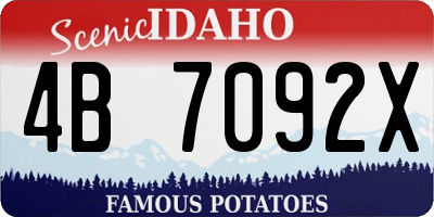 ID license plate 4B7092X