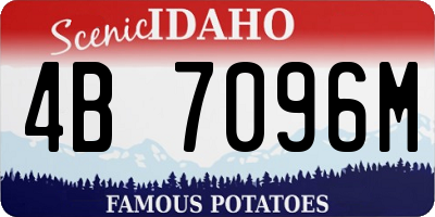 ID license plate 4B7096M