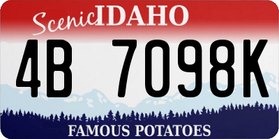 ID license plate 4B7098K
