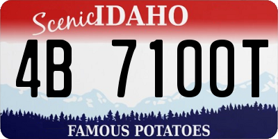 ID license plate 4B7100T
