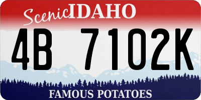 ID license plate 4B7102K