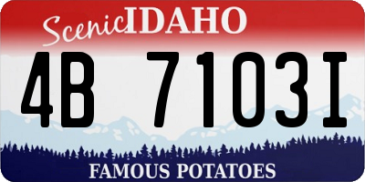 ID license plate 4B7103I