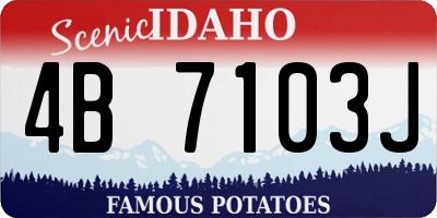 ID license plate 4B7103J