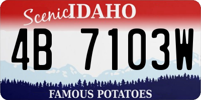 ID license plate 4B7103W