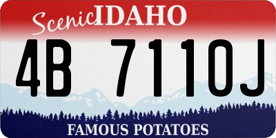 ID license plate 4B7110J