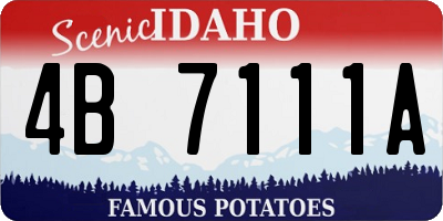 ID license plate 4B7111A