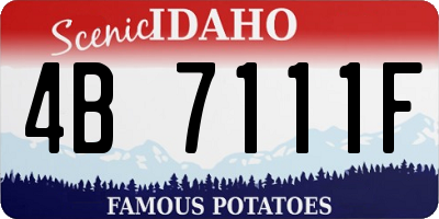ID license plate 4B7111F