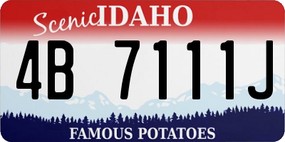 ID license plate 4B7111J