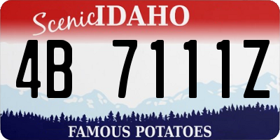 ID license plate 4B7111Z