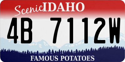 ID license plate 4B7112W