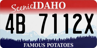 ID license plate 4B7112X