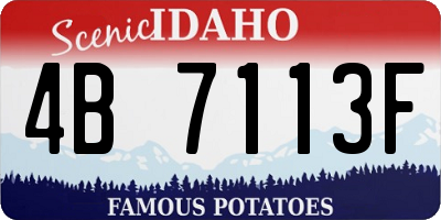 ID license plate 4B7113F