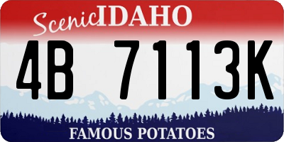 ID license plate 4B7113K