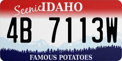 ID license plate 4B7113W