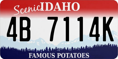 ID license plate 4B7114K