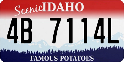 ID license plate 4B7114L