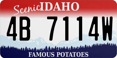 ID license plate 4B7114W