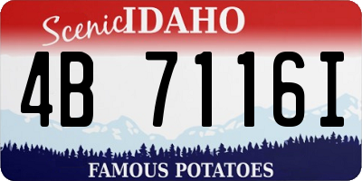 ID license plate 4B7116I