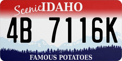 ID license plate 4B7116K
