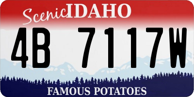 ID license plate 4B7117W